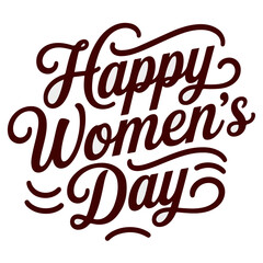 Fototapeta premium Happy Women's Day Text Design Celebrating International Women's Day With Elegant Typography For Event Promotions And Greeting Cards