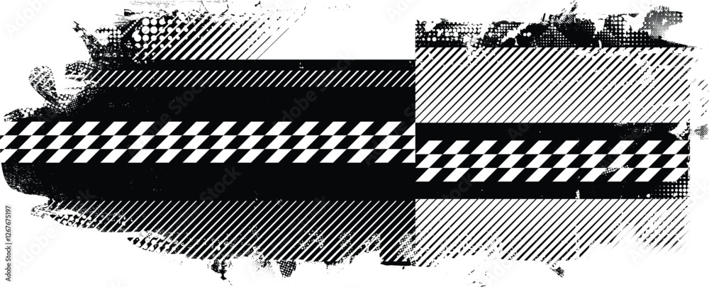 Fototapete grunge textured banner with rough edges. oblique lines texture. overlay grunge texture . simply plac