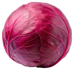 Obraz premium Close Up of a Vibrant Red Cabbage on Transparent Background Studio Shot