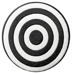 Concentric Circular Target With Black And White Rings On Transparent Background