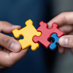 connecting puzzle pieces: a symbol of teamwork and solutions.