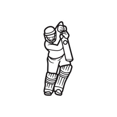 Cricket playing batter - batsman illustration