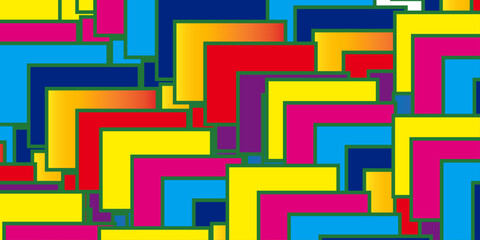 Abstract white background with colorful square motif. Vector illustration.