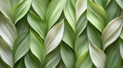 Obraz premium Abstract green and cream leaves background