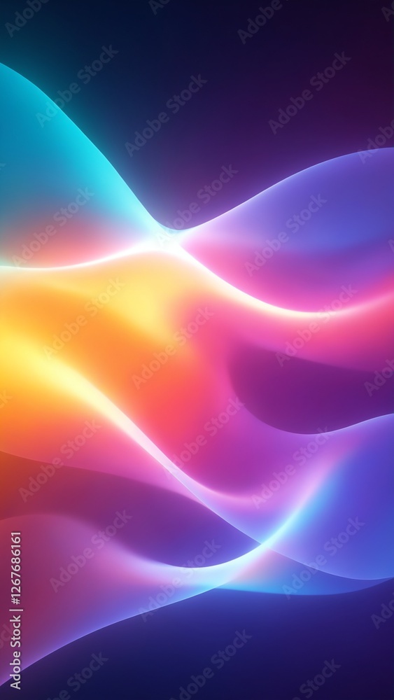Aufkleber Smooth, colorful light waves flowing seamlessly across the screen. The vibrant gradients and luminous glow create a dynamic and captivating visual