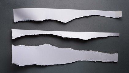 white torn paper on gray background collection paper rip