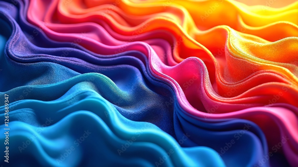 Poster Abstract playful color waves in vibrant hues. The flowing patterns create a dynamic and energetic design