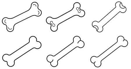 Dog bone Outline Coloring Page Printable Line Art Drawing