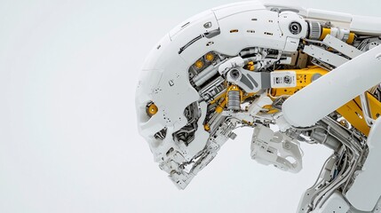 Fototapeta premium Futuristic Robot Head with Smooth Surface and Complex Details