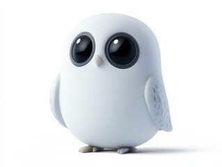 Obraz premium Cute white Owl with big Eyes
