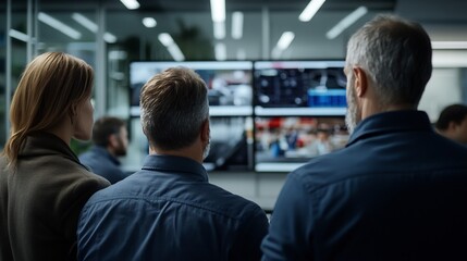 Fototapeta premium Diverse Team of News Journalists Analyzing Footage
