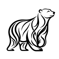 Fototapeta premium Tribal polar bear vector illustration