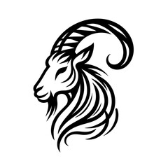 Obraz premium Tribal mountain goat head vector illustration