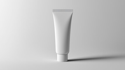 A mockup for a product package tube white plastic container design showcasing branding, layout, texture, and 3D visualization isolated on white background 