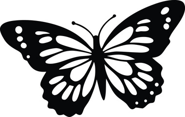Butterfly silhouette vector illustrations on a white background.