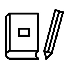 Stationary Supplies Vector Line Icon Design