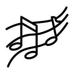 Music Notes Vector Line Icon Design