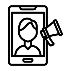 Social Media Influencer Vector Line Icon Design