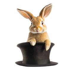 black rabbit in a hat