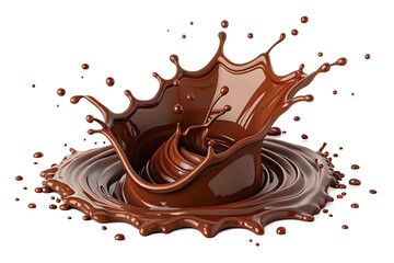 melted chocolate on white background