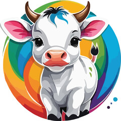 Cow Illustration vector design, Cow logo and icon Design, Dairy Cow animal 