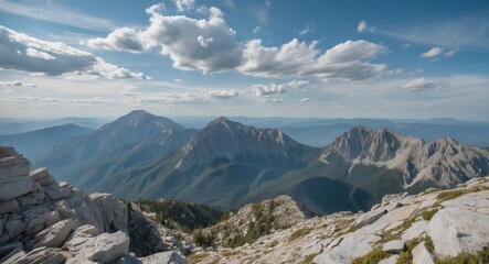 Breathtaking Mountain Landscape With Expansive Sky and Copy Space for Engaging Text or Messages