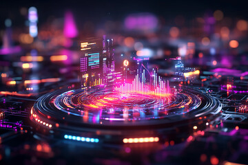 AI-Driven Financial Fraud Detection in Digital Workspace with Holographic Financial Charts and Glowing Lines Representing AI Analyzing Transaction Data for Fraudulent Activities