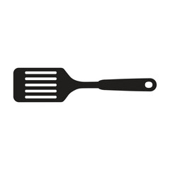 Black Silhouette of Spatula Icon Isolated on White Background