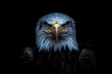 Fototapeta premium American Bald Eagle Portrait: A Symbol of Freedom - Majestic American Bald Eagle, powerful, freedom, national pride, wildlife. Symbolizing strength, liberty, and the spirit of America