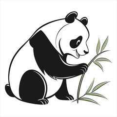 panda bear with a bamboo