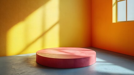 Vibrant Minimalist Design of Colorful Round Magnet Set on Light Neutral Surface with Ample Negative Space to Showcase Text or Branding