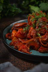 Spicy Stewed Meat with Vegetables and Herbs