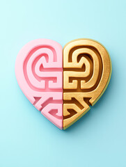 Creative heart design studio graphic art vibrant colors close-up view