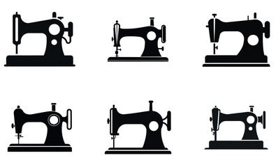 Set of Vintage Sewing Machine Silhouettes