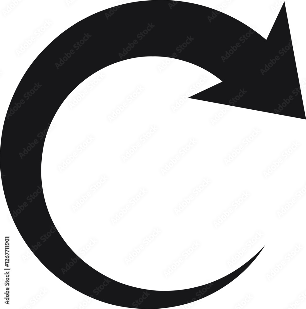 Poster circular arrow rotating in a clockwise direction, providing a dynamic visual representation of conce