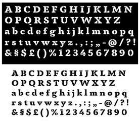 Vector cutting stencil of a full alphabet with numbers and special characters