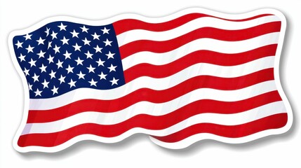 Waving United States of America Flag Illustration
