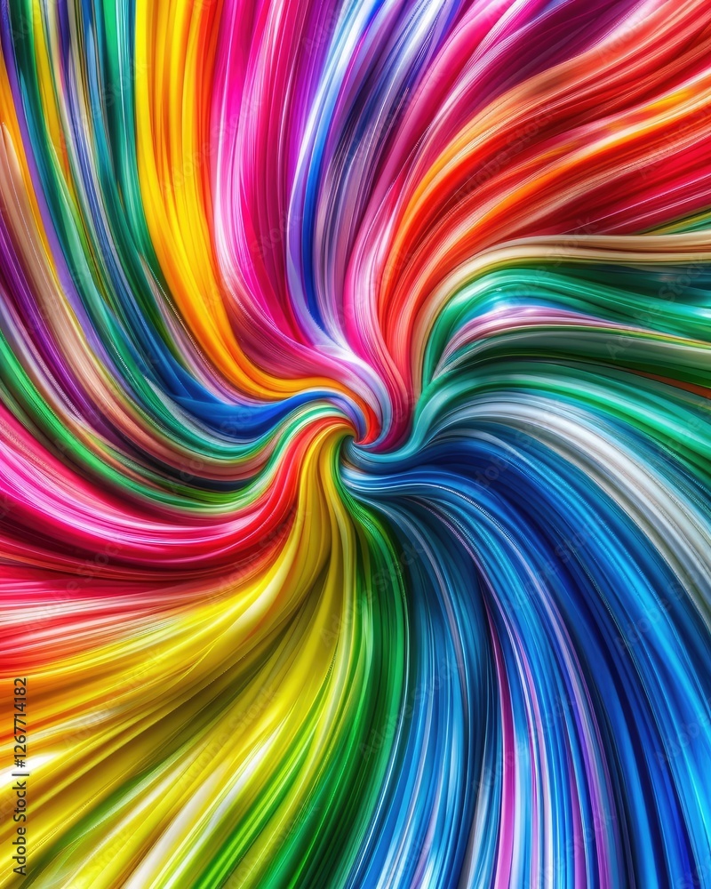 Poster a vibrant swirl of colorful lines creating a dynamic and energetic abstract visual.