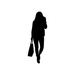 A female worker is going to the office vector.