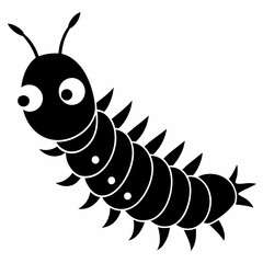 Caterpillar vector silhouette black design white background