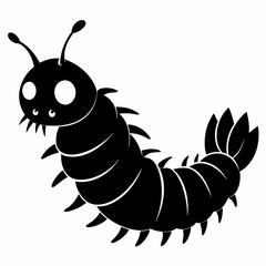 Caterpillar vector silhouette black design white background