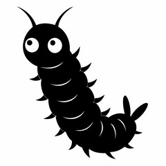 Caterpillar vector silhouette black design white background