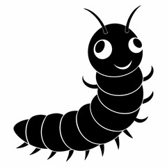 Caterpillar vector silhouette black design white background