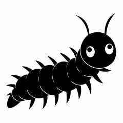 Caterpillar vector silhouette black design white background