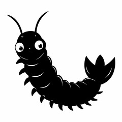 Caterpillar vector silhouette black design white background