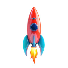 3d space rocket on a white background