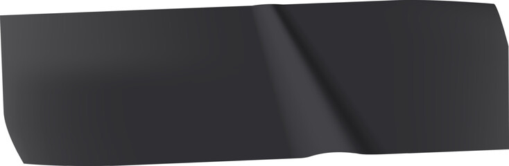 Black adhesive tape forming a diagonal fold against a clean white background, creating a striking visual element that enhances minimalistic and contemporary design aesthetics
