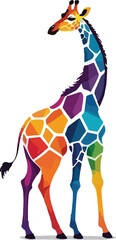 Giraffe Illustration vector design, Giraffe logo and icon Design, Colorful Giraffe vector design