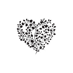 Valentine's Day Heart Vector – Black and White Edition