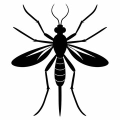Fototapeta premium Mosquito vector silhouette black design white background